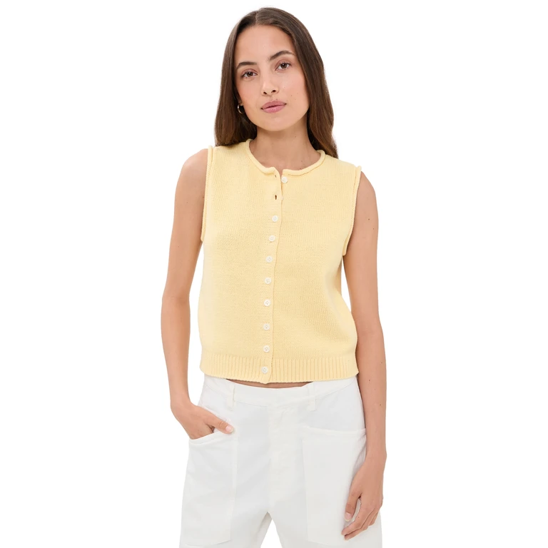Alex Mill Taylor Cotton Sweater Vest Double Cream S
