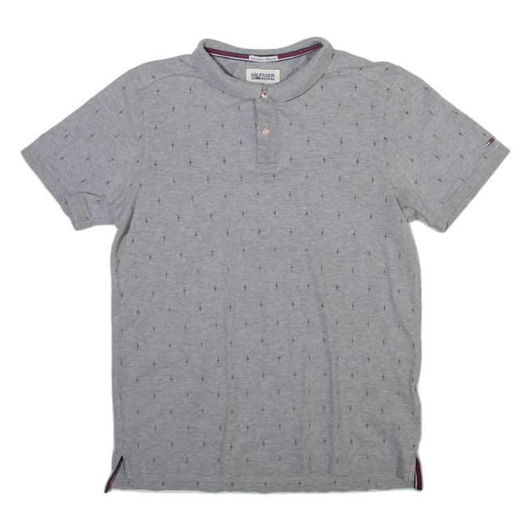 HILFIGER DENIM Mens Polo Shirt Grey M