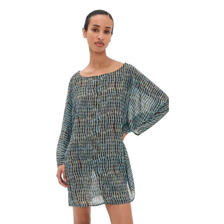 STAUD Nour Mini Dress Tidal Shell M/L
