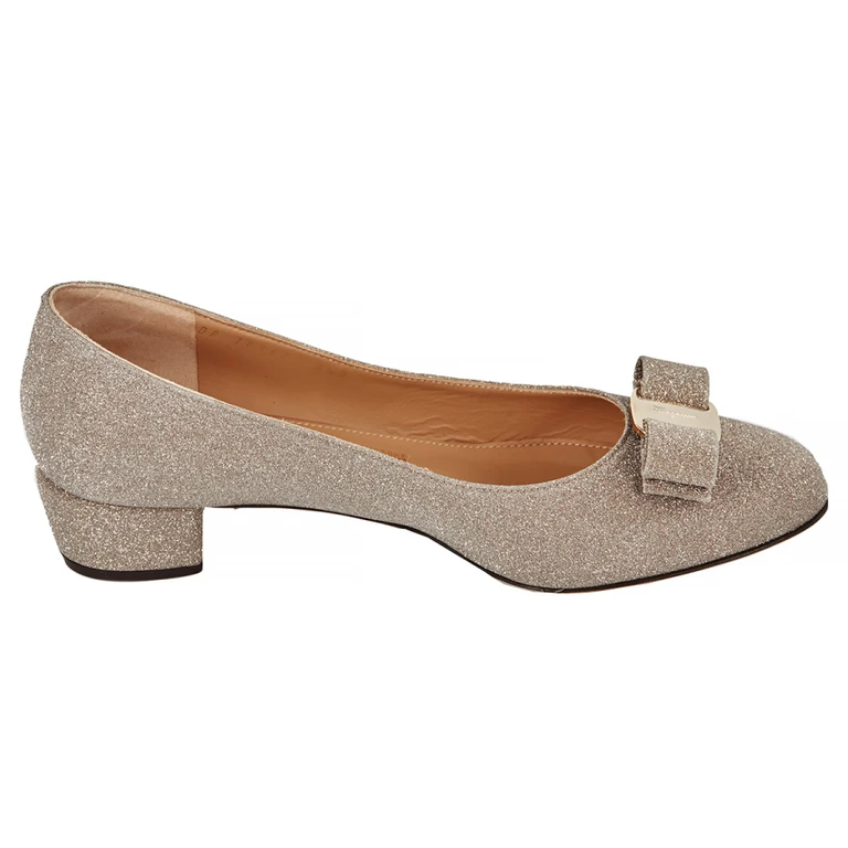 Salvatore Ferragamo Ladies Vara Bow Glitter Pumps
