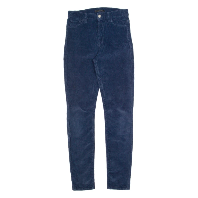 7 FOR ALL MANKIND Womens Corduroy Trousers Blue Slim Skinny W26 L28