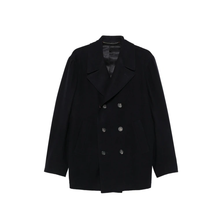 Logo-patch Double-breasted Peacoat