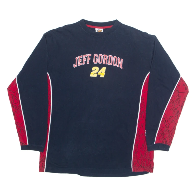 WINNER'S CIRCLE Jeff Gordon 24 Mens T-Shirt Blue Long Sleeve USA M