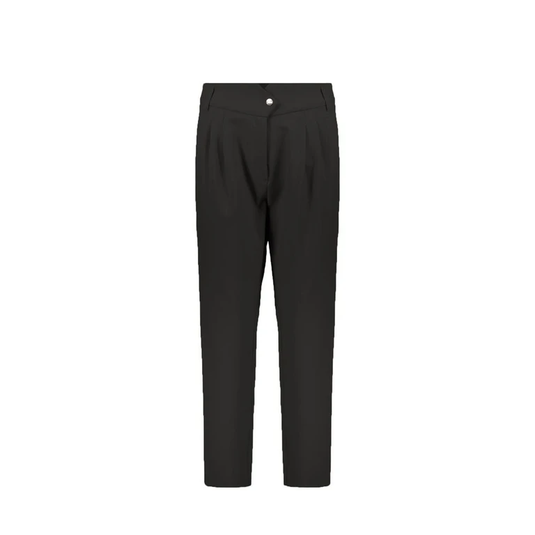 Black Elastane Casual Pants - Women