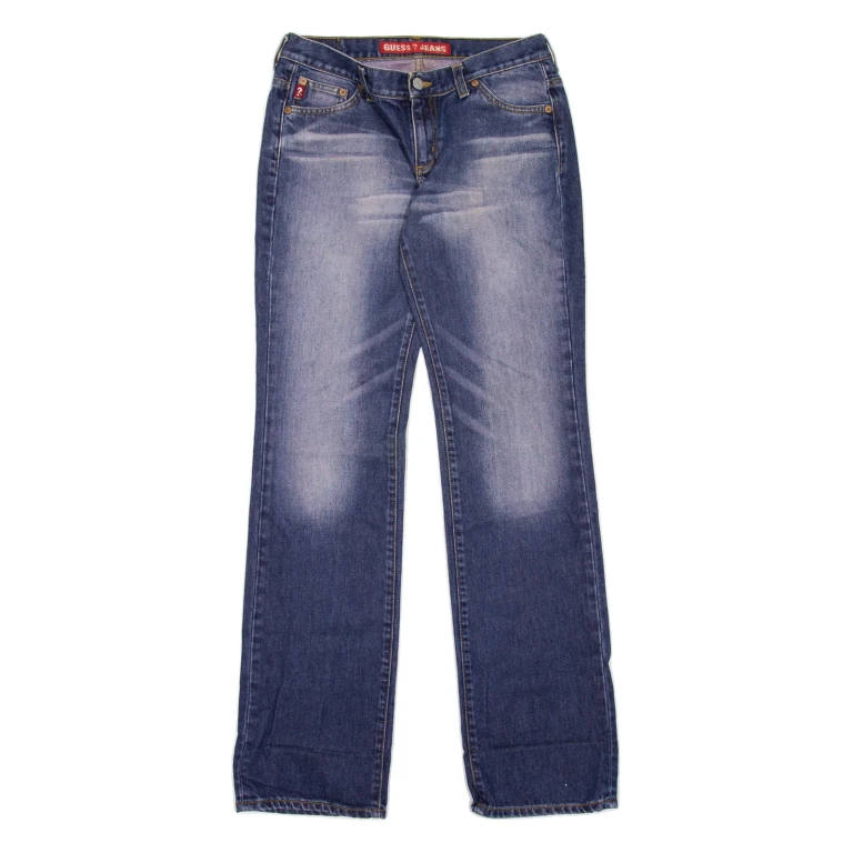 GUESS Womens Jeans Blue Regular Straight Stone Wash W28 L33