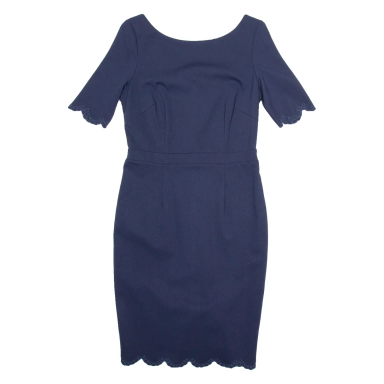 BODEN Womens Pencil Dress Blue Short Sleeve Knee Length UK 10