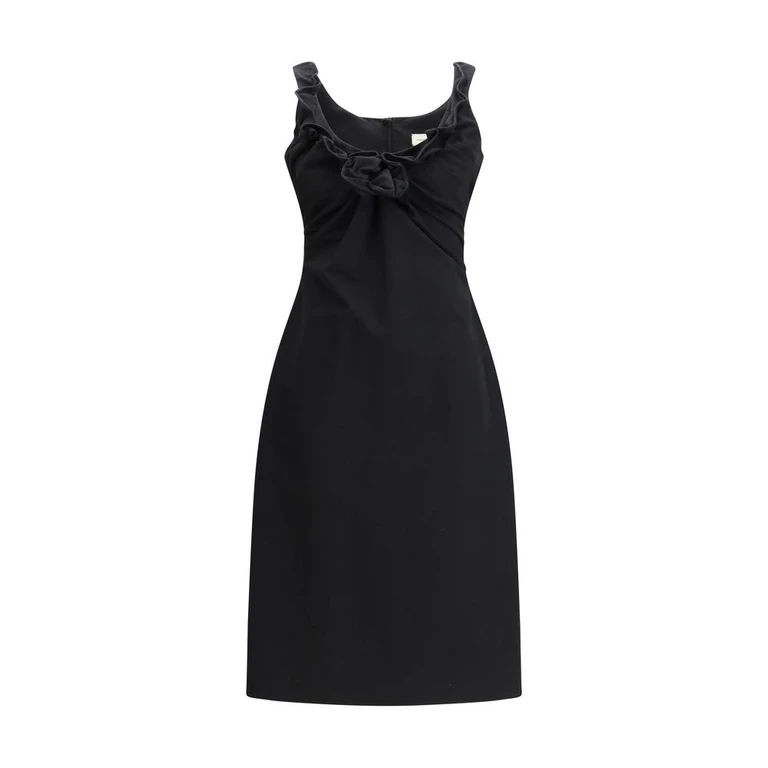 Black Cotton Casual Dress - Women