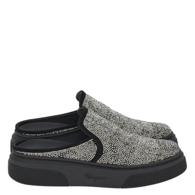 Crystal-Embellished Slip-On Sneakers, Size 7