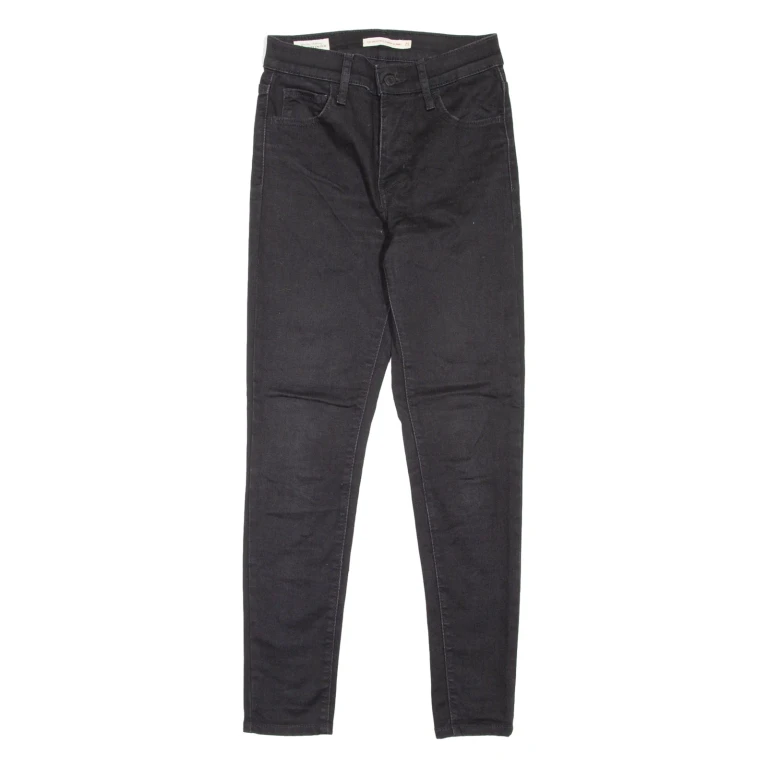 LEVI'S 720 High Rise BIG E Womens Jeans Black Slim Skinny W25 L28