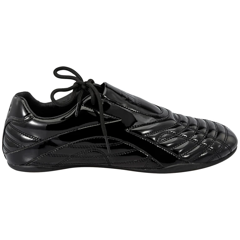 Balenciaga Ladies Black Shiny Technical Polyurethane Zen Sneakers