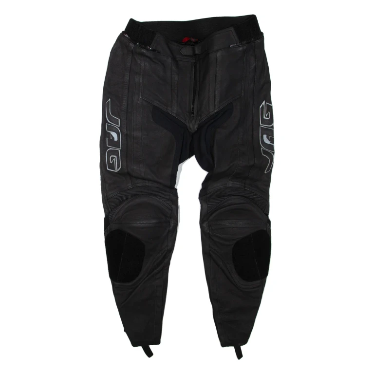 Biker Mens Leather Trousers Black Regular Skinny W32 L27