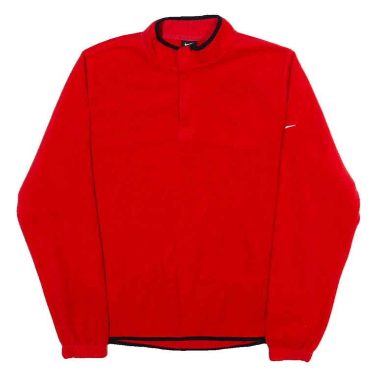 NIKE Mens Sweatshirt Red 1/4 Zip M