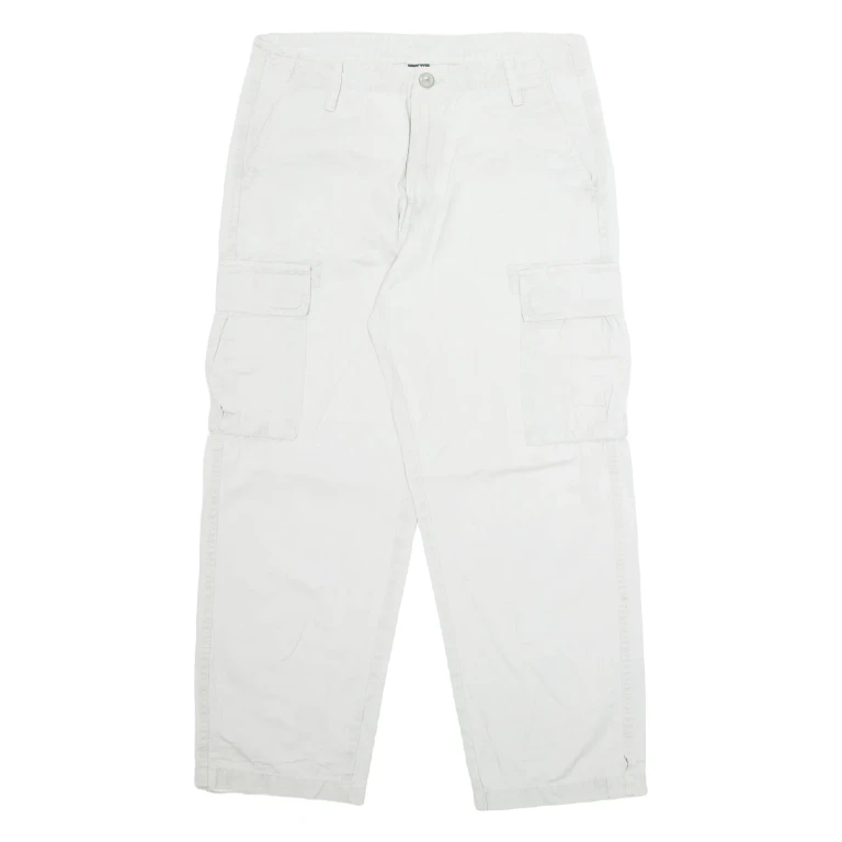 FSBN Cargo Mens Trousers Grey Loose Straight W34 L27