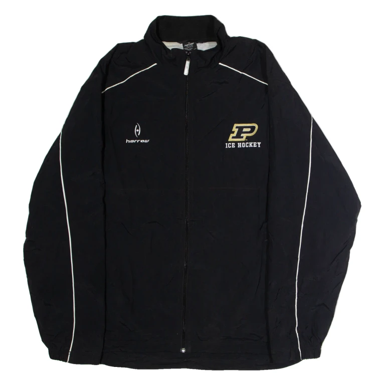 HARROW P Ice Hockey #27 Mens Rain Jacket Black Nylon Colourblock XL