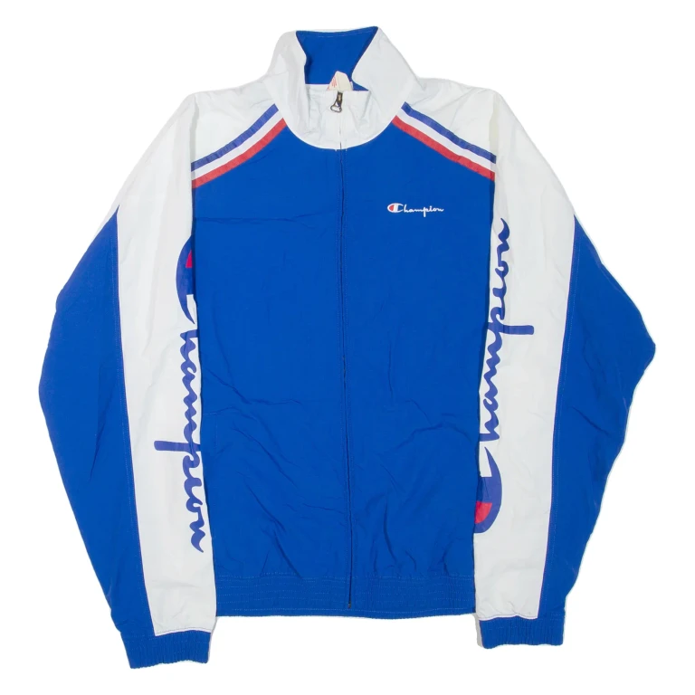 CHAMPION Mens Track Jacket Blue Colourblock M