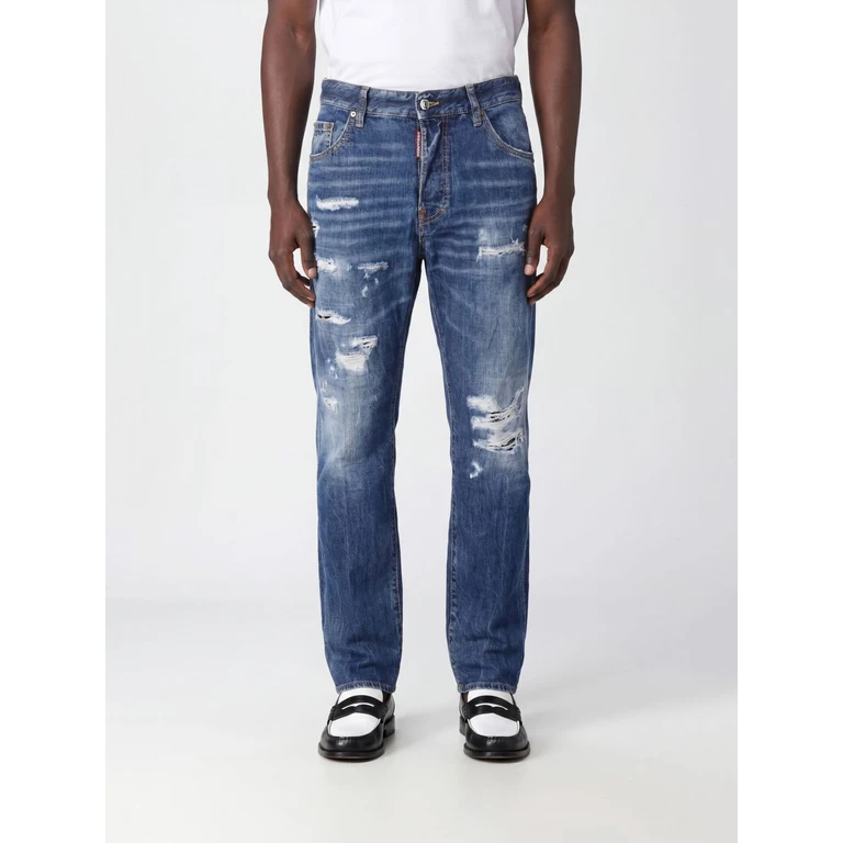642 Straight Fit Distressed Denim Five-Pocket Jeans (S74LB1838D30011470)