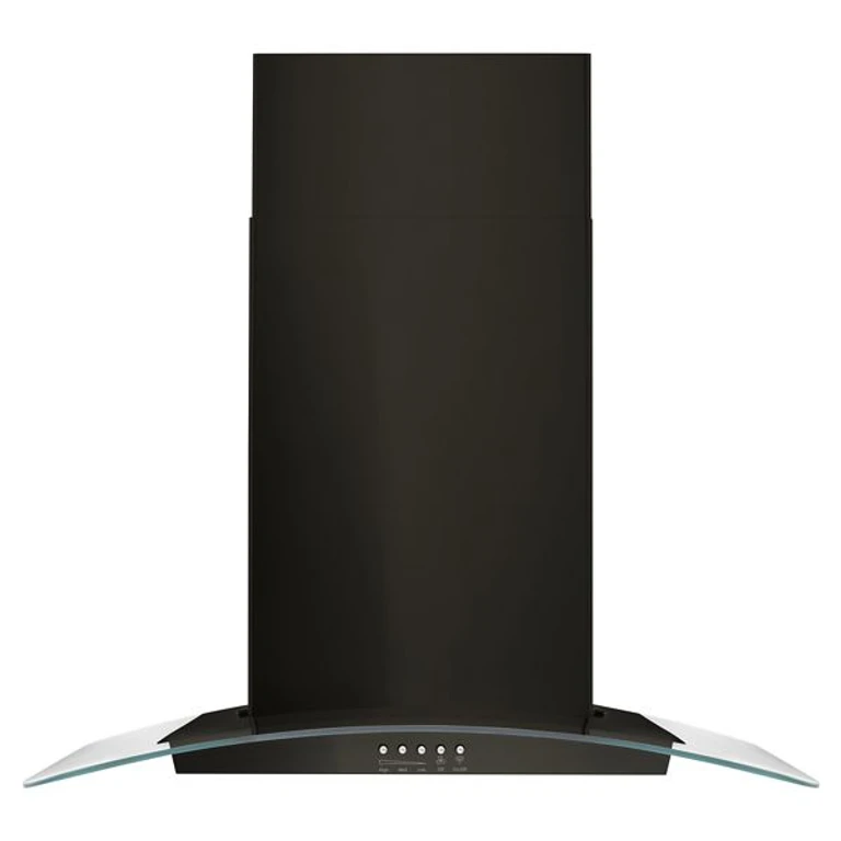 Concave Glass Wall Mount Range Hood in Black 30"