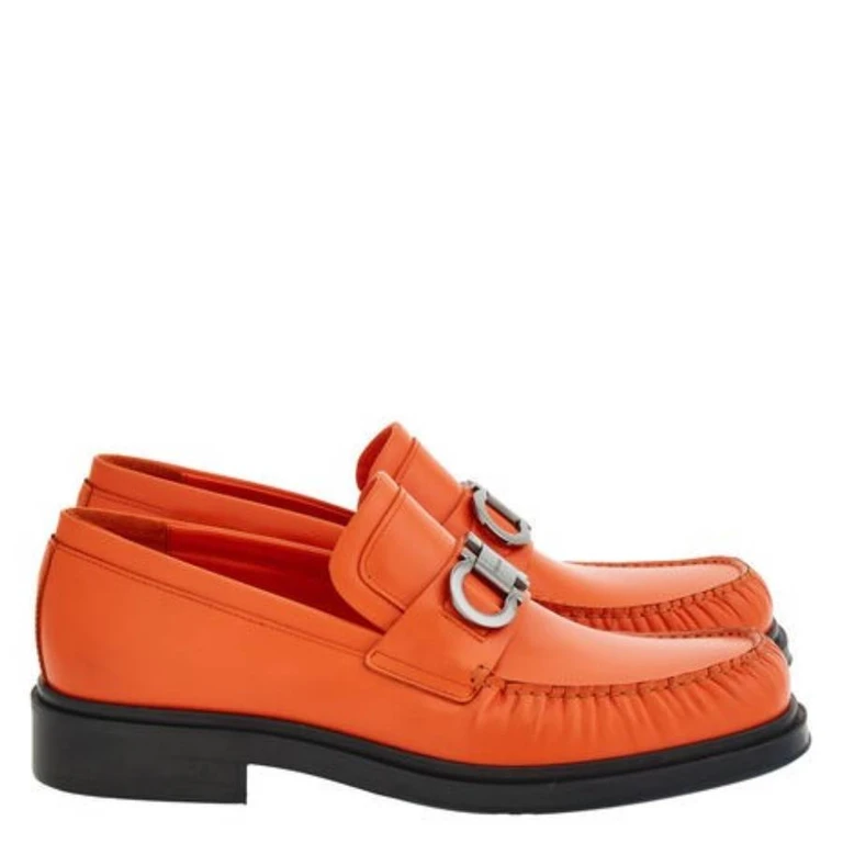 Duccio Leather Gancini Loafers, Size 9 EE (022479 769399)