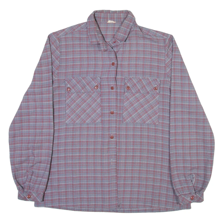 Womens Shirt Grey Check Long Sleeve S