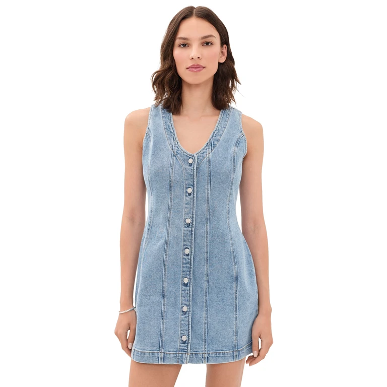 Z Supply Jolie Denim Mini Dress Avalon XS