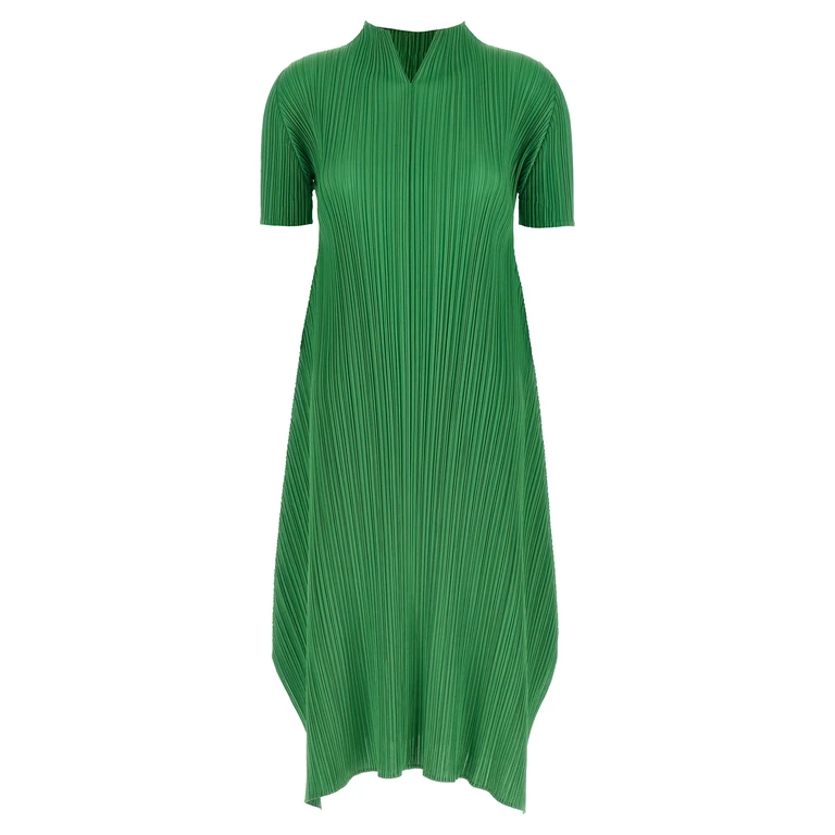Pleats Please Issey Miyake Bicolor Polyester Midi Dress - Women