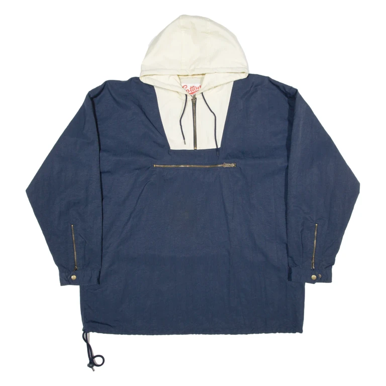 COTTON TRADERS Womens Anorak Jacket Blue Nylon Hooded L