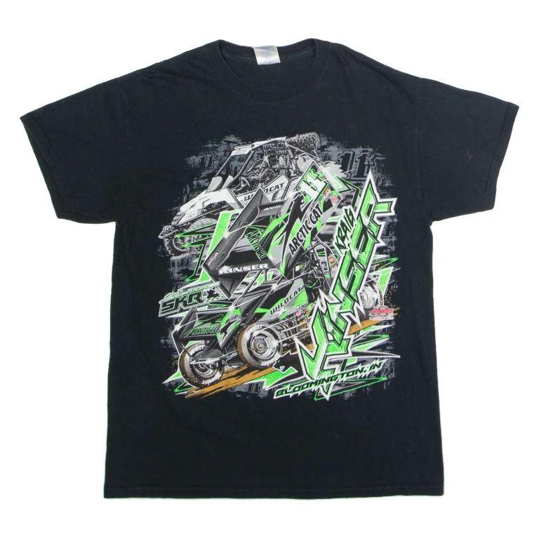 GILDAN Kraig Kinser #11 Dirt Racing Mens T-Shirt Black USA Crew Neck M