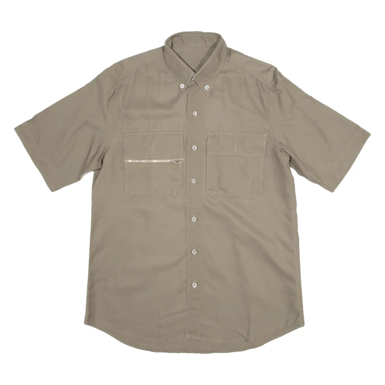 Mens Plain Shirt Brown M