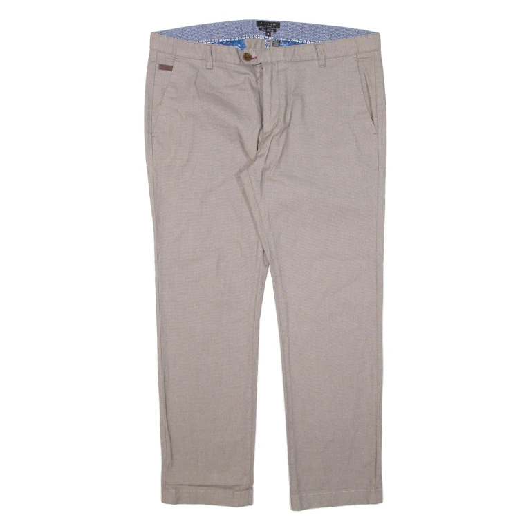 TED BAKER Mens Trousers Beige Slim Straight W38 L28