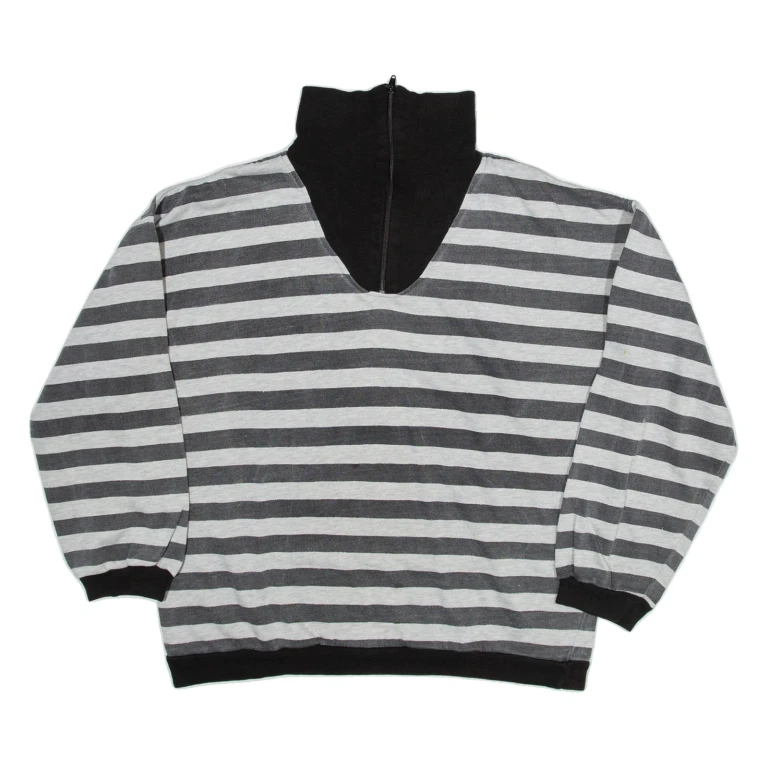 Womens Sweatshirt Grey 1/4 Zip XL