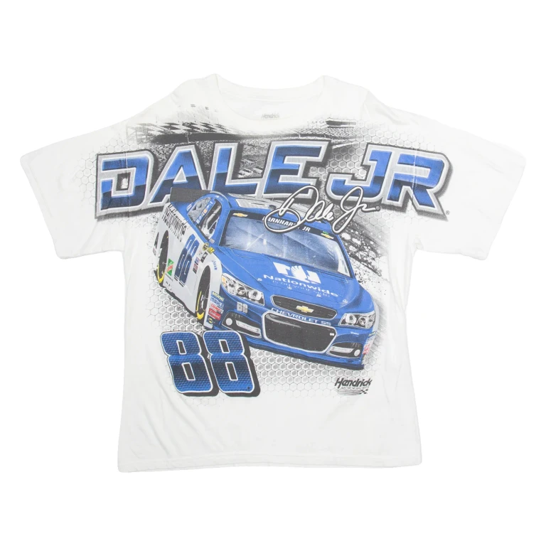 HENDRICK Dale Jr Mens T-Shirt White XL