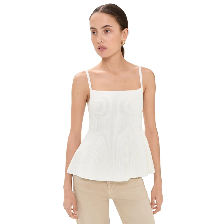 DL1961 Peplum Tank white (instasculpt rib) L