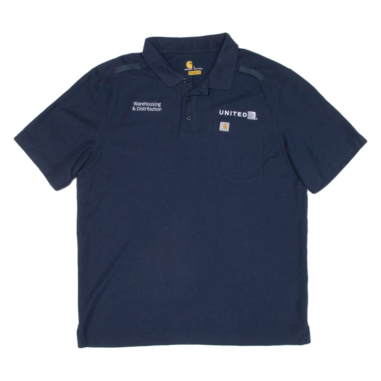 CARHARTT Warehouse And Distribution Mens Polo Shirt Blue L