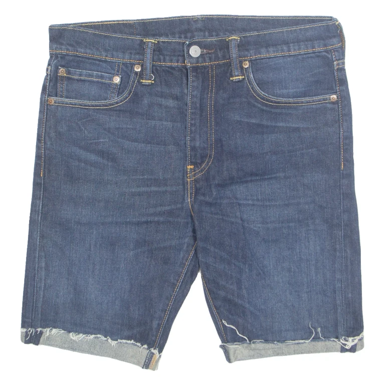 LEVI'S 510 Cut Off Turn Up Mens Denim Shorts Blue M W32