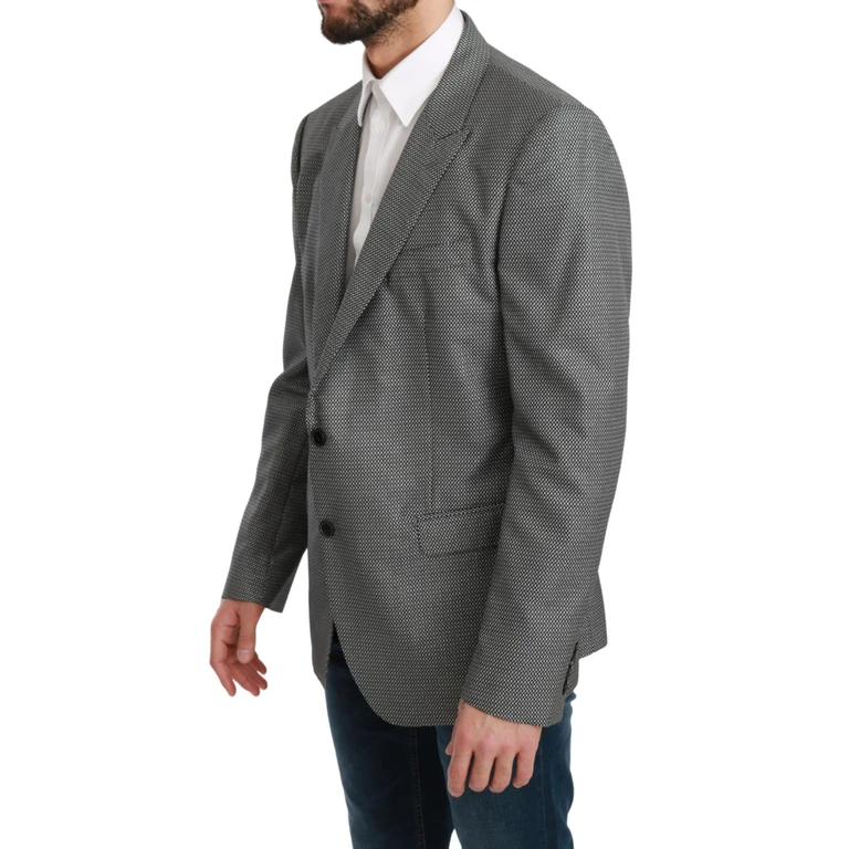 Dolce & Gabbana Gray Slim Fit Formal Martini Blazer Polyester Wool Nylon Clothing - Men