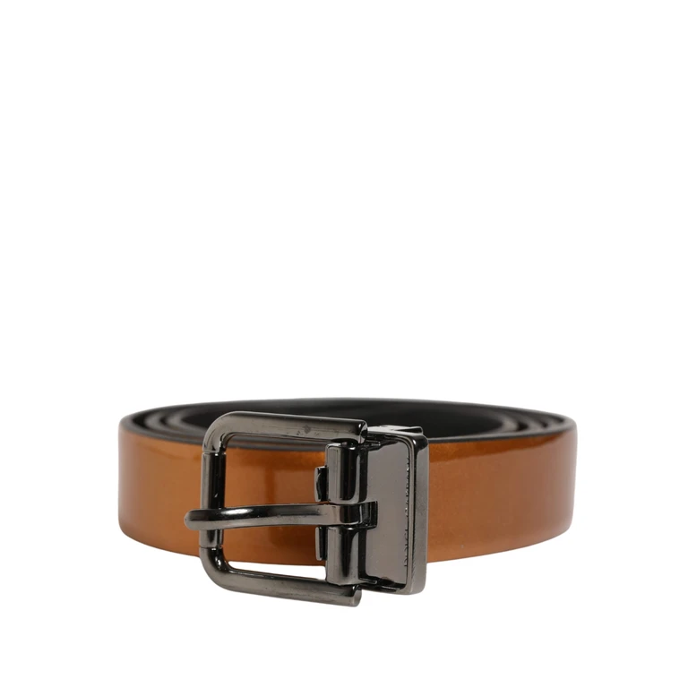 Dolce & Gabbana Men Brown Classic Leather Metal Buckle Belt Calf - Men