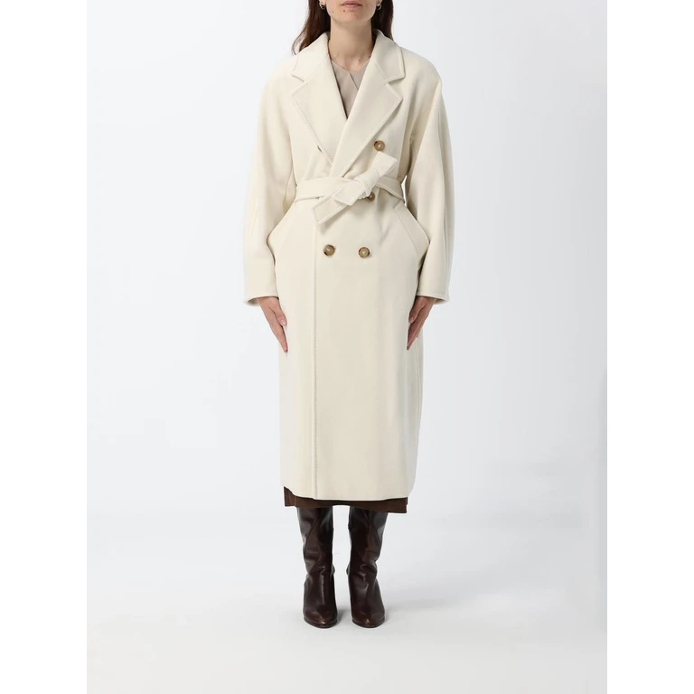 Madame Double-Breasted Long Wool Coat with Belt (2621018010600021)