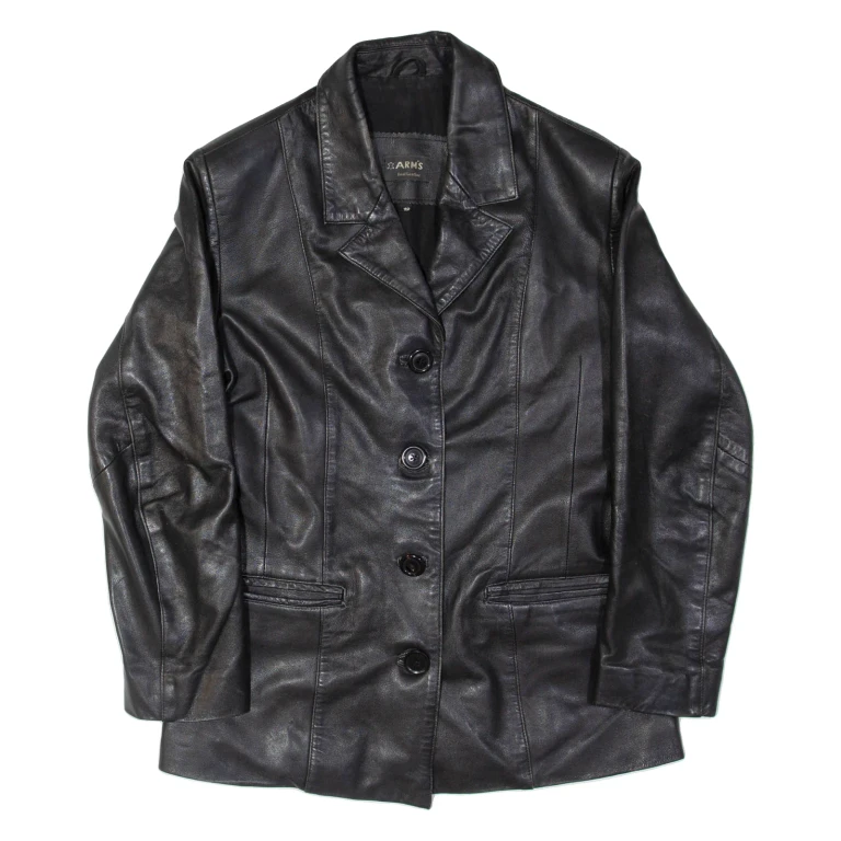 ARMS Womens Jacket Black Leather UK 12