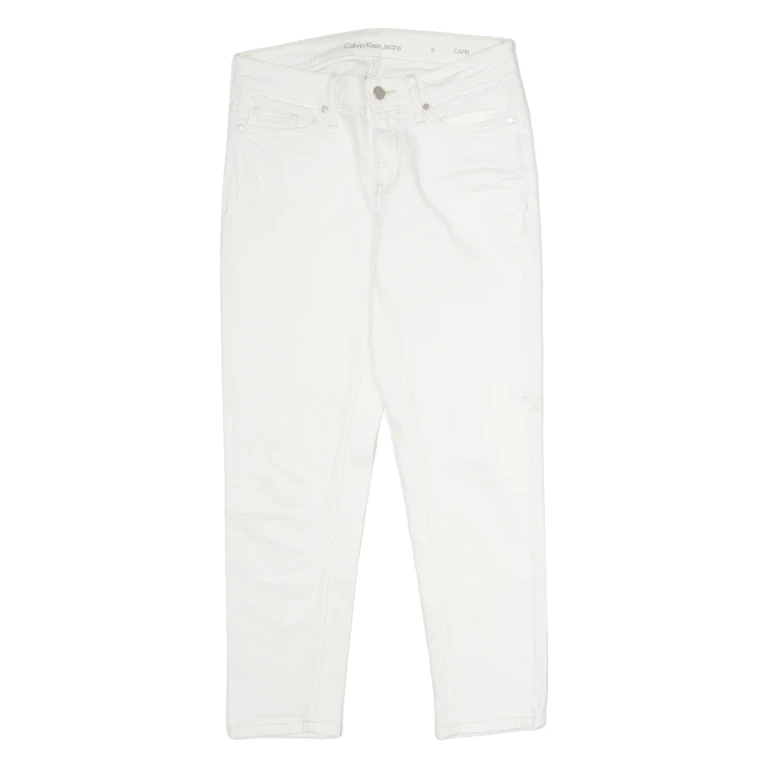 CALVIN KLEIN JEANS Capri Womens Jeans White Regular Jegging W28 L24