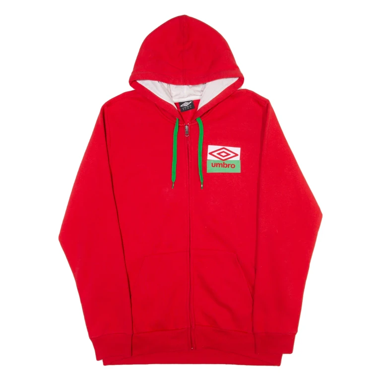 UMBRO Mens Red Hoodie Full Zip XL