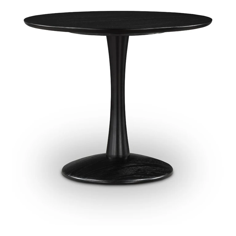 Holly 36" Black Wood Round Dining Table
