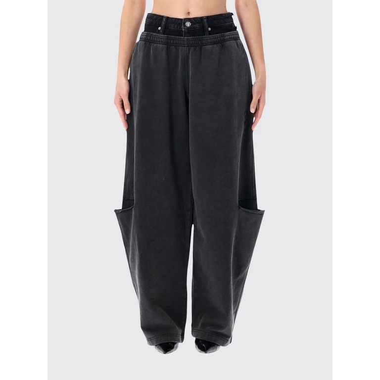 Prestyled Slashed Wide-Leg Cotton Sweatpants (1CC2264024011B)