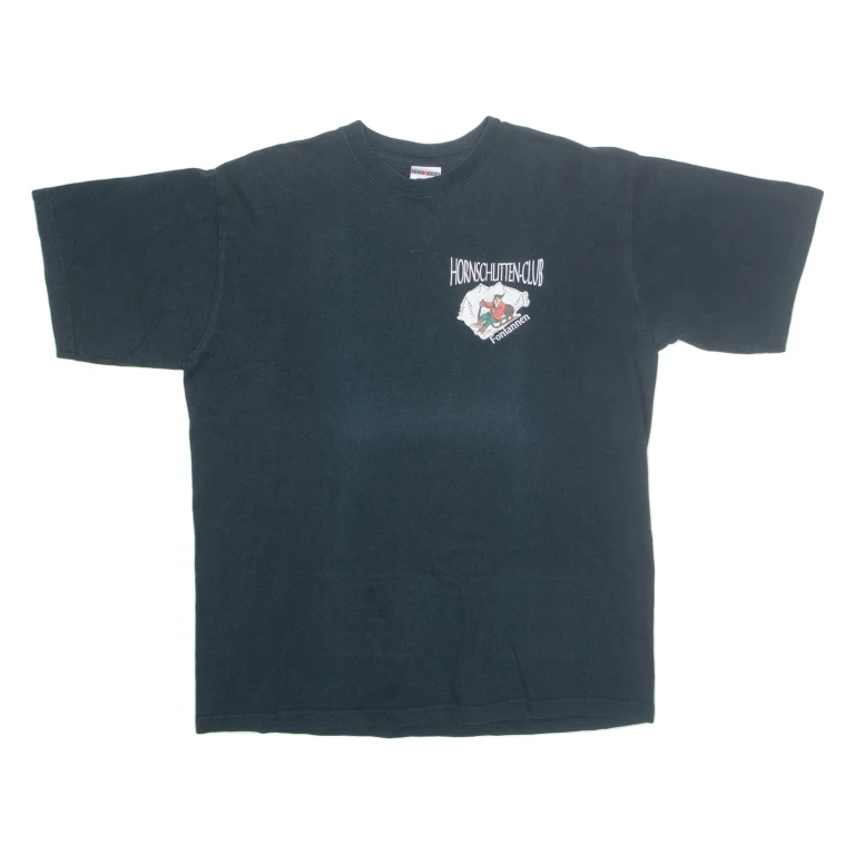 JERZEES Hornschlitten-club Fontannen Mens T-Shirt Black S