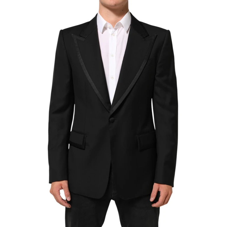 Dolce & Gabbana Black Wool 1 Button Suit Jacket Men Blazer Pl+se+wv - Men