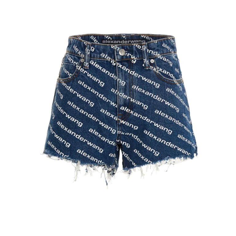 Blue Cotton Bermuda Shorts - Women