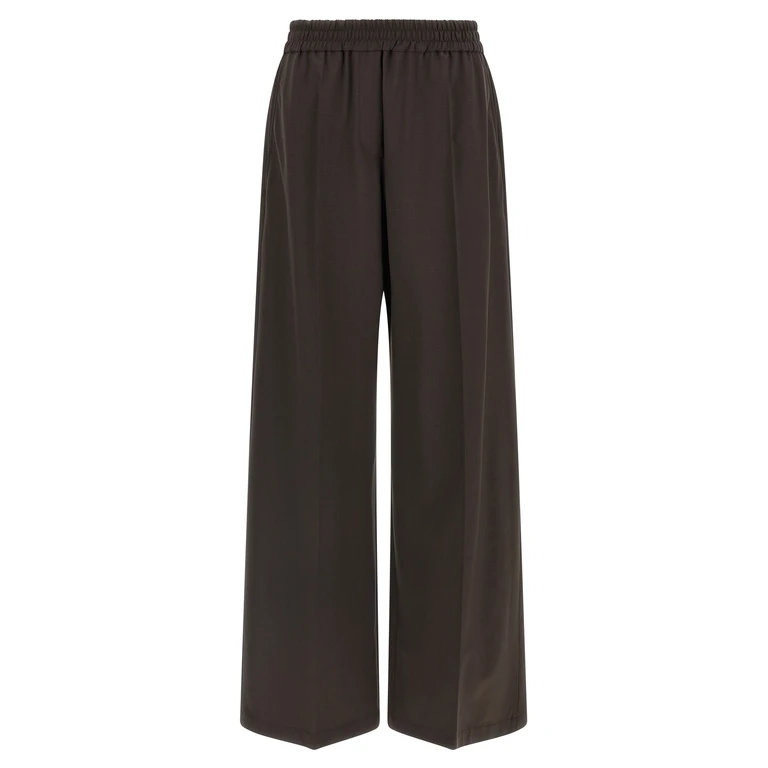 Brunello Cucinelli Brown Virgin Wool Casual Pants - Women