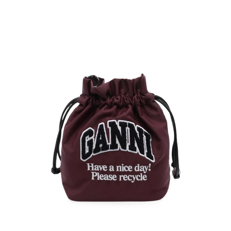 Logo-patch Drawstring Bucket Bag