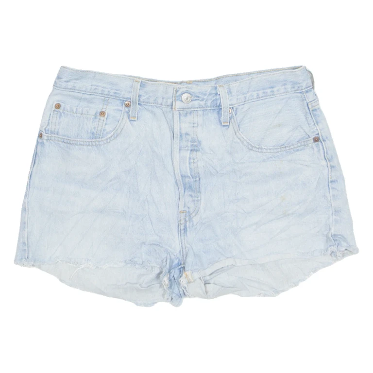 LEVI'S Cut Off 501 Womens Denim Shorts Blue M W33