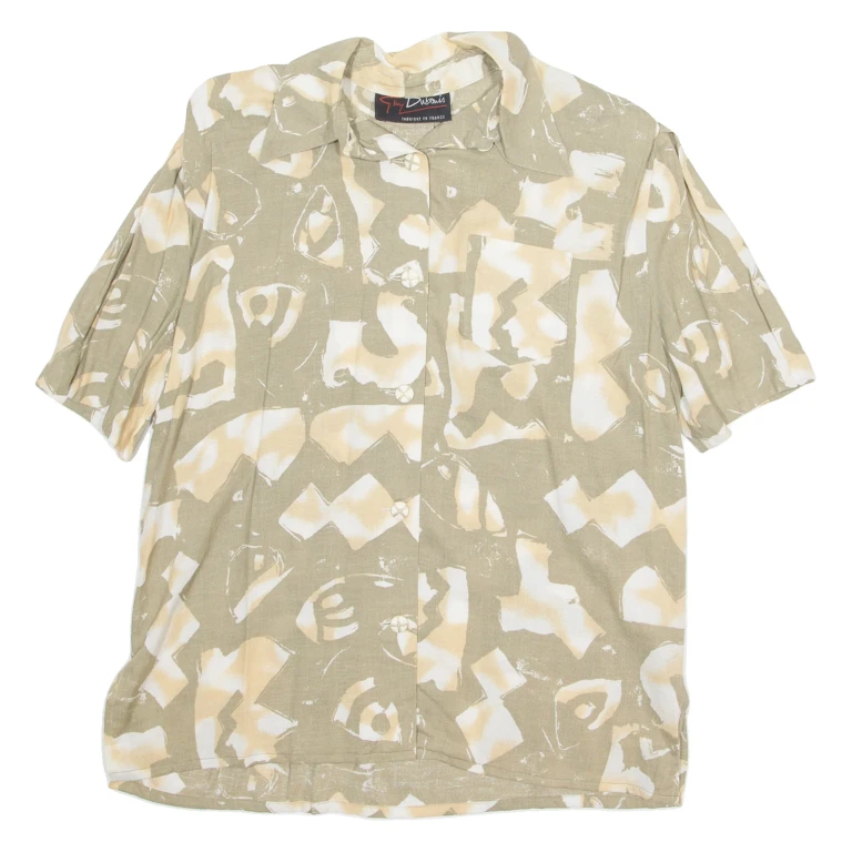 Womens Printed Blouse Green Crazy Pattern L