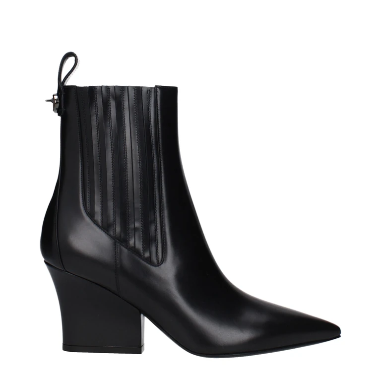 Valentino Garavani Black Leather Ankle Boots - Women